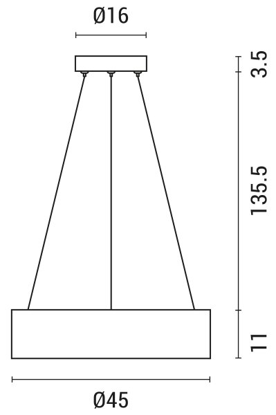 LED Пендел LED/30W/230V 4000K Ø 45 см бял