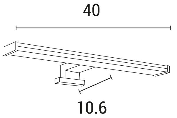 LED Лампа за огледало в баня LED/8W/230V 3000K 40 см IP44 хром