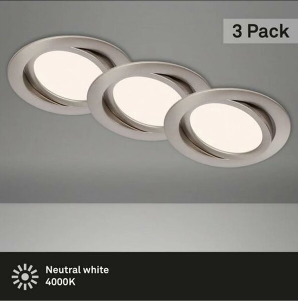 Briloner 7116-432 - К-кт 3x LED Лампа за баня FLAT IN LED/9W/230V IP23