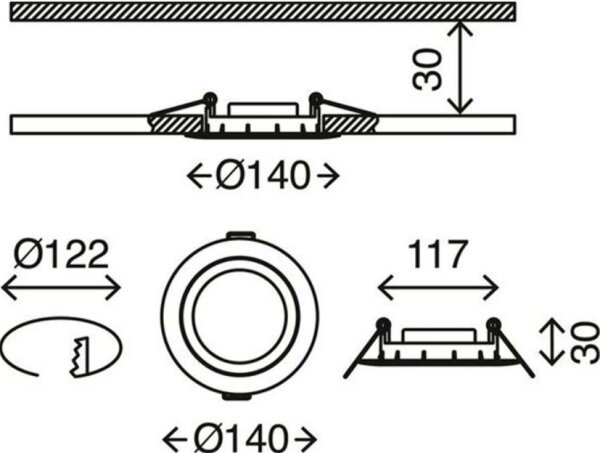 Briloner 7116-432 - К-кт 3x LED Лампа за баня FLAT IN LED/9W/230V IP23