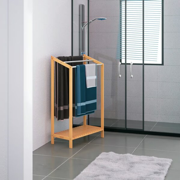 Бамбукова стойка за кърпи - комплект от 2 броя