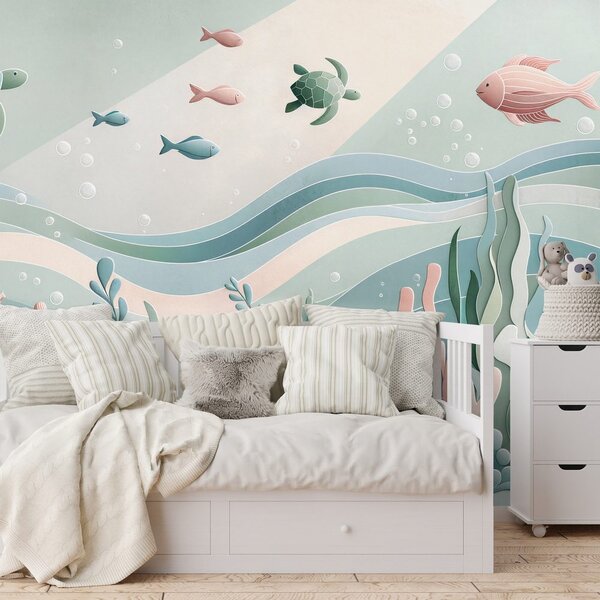 Тапет – Подводен свят с костенурки