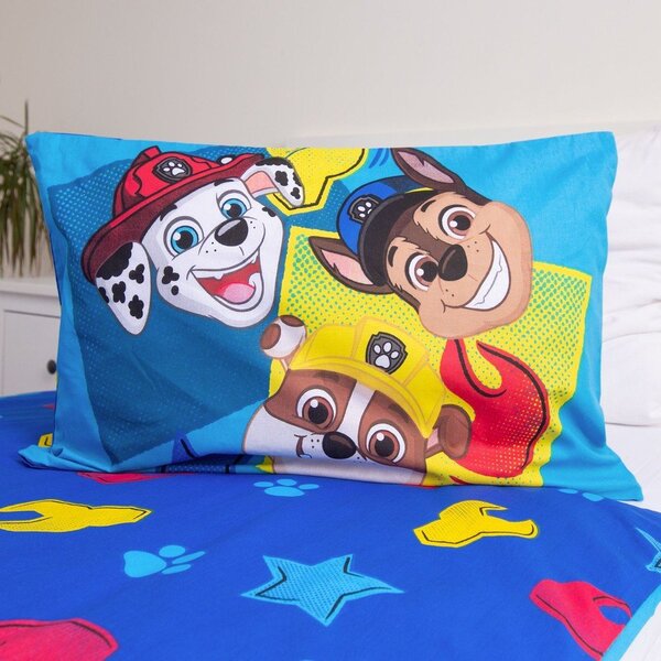 Синьо памучно детско спално бельо 100x135 cm Paw Patrol "Pawsome days ahead" – Jerry Fabrics