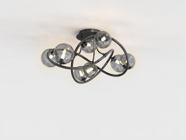Wofi 9014-805 - LED Полилей за повърхностен монтаж NANCY 8xG9/3,5W/230V черен/хром