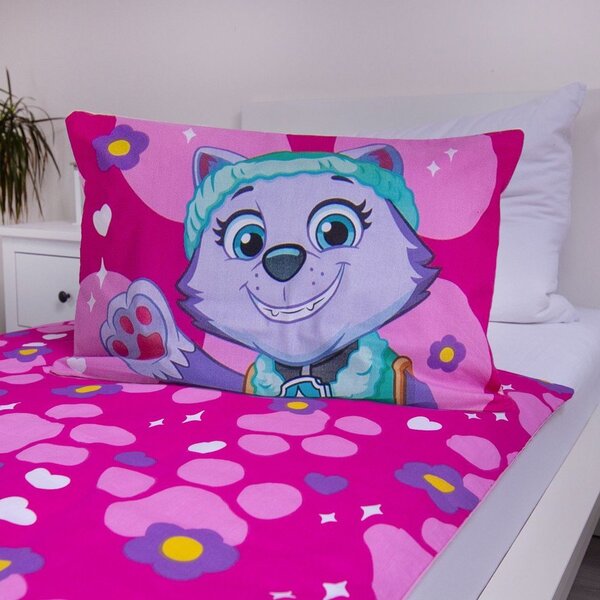 Розово памучно детско спално бельо 100x135 cm Paw Patrol "Pawsome friendships grow" – Jerry Fabrics