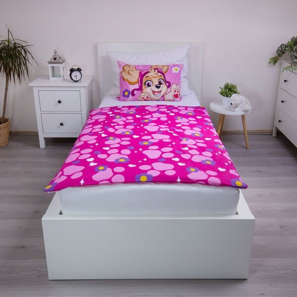 Розово памучно детско спално бельо 100x135 cm Paw Patrol "Pawsome friendships grow" – Jerry Fabrics