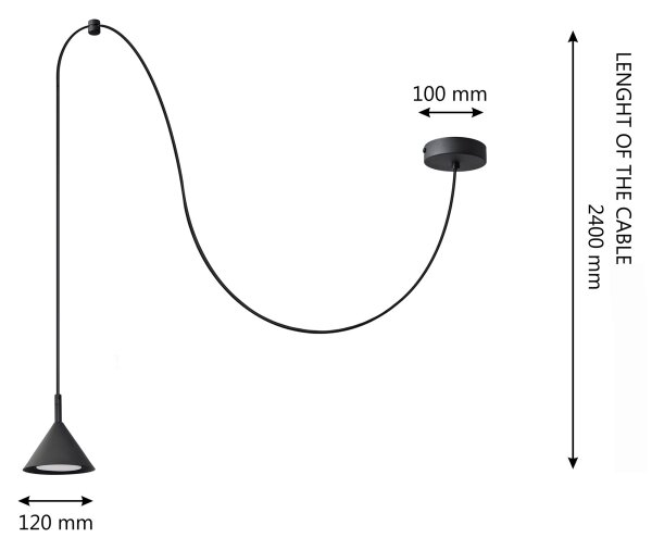 Пендел ETNA LONG 1xGX53/15W/230V черен