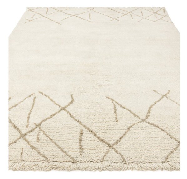 Кремав ръчно изработен вълнен килим подходящ за пране 160x230 cm Azera Crosshatch – Asiatic Carpets