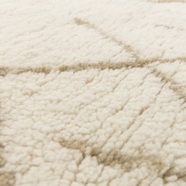 Кремав ръчно изработен вълнен килим подходящ за пране 160x230 cm Azera Crosshatch – Asiatic Carpets