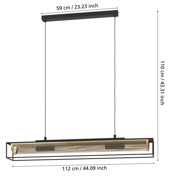 Eglo 43788 - Пендел NOHALES 4xE27/40W/230V