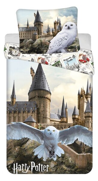 Единично памучно детско спално бельо 140x200 cm Harry Potter "Hedwig" – Jerry Fabrics