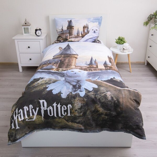 Единично памучно детско спално бельо 140x200 cm Harry Potter "Hedwig" – Jerry Fabrics