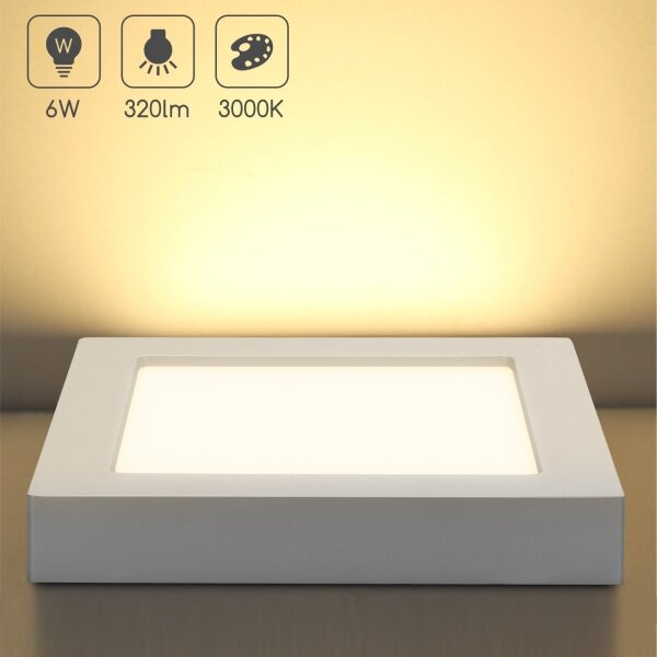 Aigostar - LED таванен плафон за повърхностен монтаж LED/6W/230V 3000K 12,2x12,2 см бял