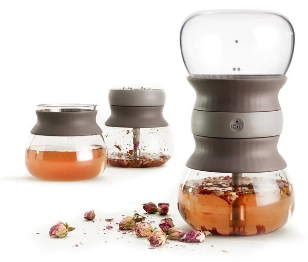 Светлокафяв стъклен чайник с цедка 500 ml – Lékué