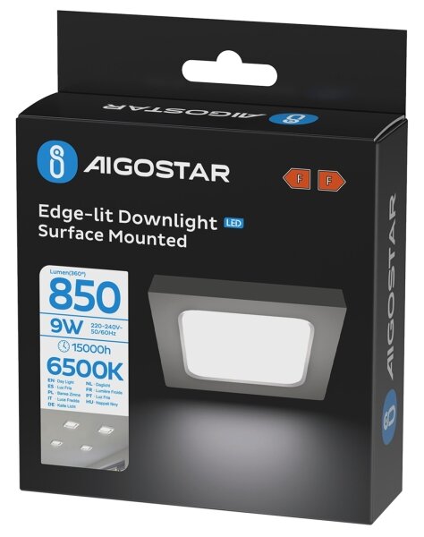 Aigostar - LED таванно осветително тяло/9W/230V/6000K 12,2x12,2 cm бяло