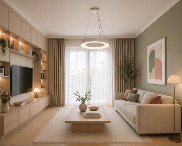 LED полилей на кабел DRAX LED/32W/230V 4000K Ø 38 см бял