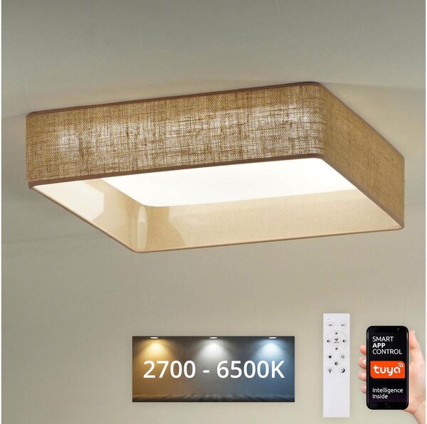 Brilagi-LED Димируема лампа VELVET SQUARE LED/36W/230V Wi-Fi Tuya + д.у. кафяв