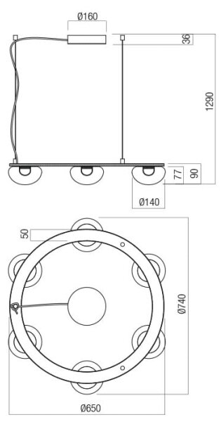 Redo 01-3247- LED Димируем пендел SINCLAIR LED/37,2W/230V CRI 93 IP21