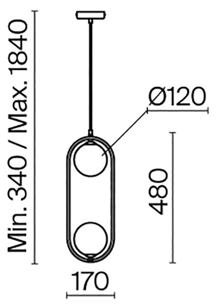 Maytoni MOD013PL-02BS1 - Пендел RING 2xG9/25W/230V месинг