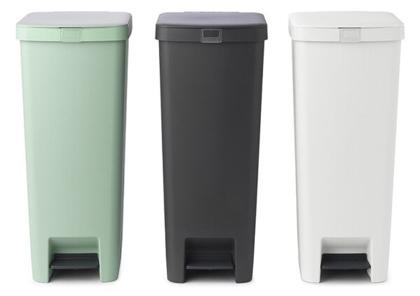 Кош за боклук с педал Brabantia StepUp 1005556, 40 л, Екологични материали, Голям отвор, Светлосив