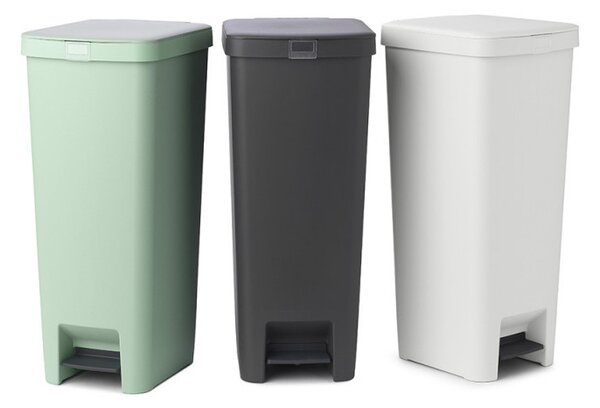 Кош за боклук с педал Brabantia StepUp 1005556, 40 л, Екологични материали, Голям отвор, Светлосив