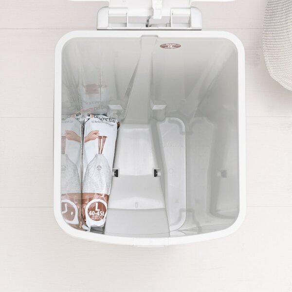 Кош за боклук с педал Brabantia StepUp 1005556, 40 л, Екологични материали, Голям отвор, Светлосив