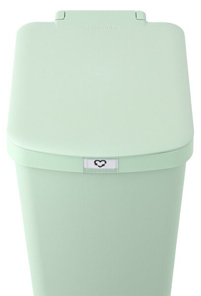 Кош за боклук с педал Brabantia StepUp 1005558, 40 л, Екологични материали, Голям отвор, Светлозелен