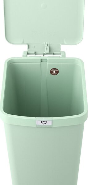 Кош за боклук с педал Brabantia StepUp 1005558, 40 л, Екологични материали, Голям отвор, Светлозелен