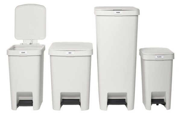 Кош за боклук с педал Brabantia StepUp 1008480, 16 л, Екологични материали, Голям отвор, Светлосив