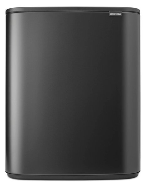 Кош за боклук Brabantia Bo Touch 1008859, 2x30 л, Плавно и безшумно отваряне, Голям отвор, Тъмносив