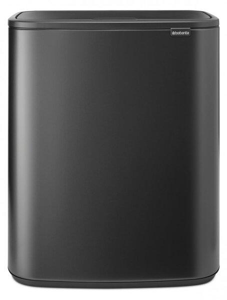 Кош за боклук Brabantia Bo Touch 1008859, 2x30 л, Плавно и безшумно отваряне, Голям отвор, Тъмносив