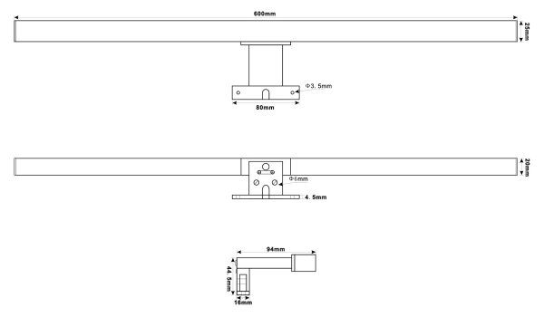 Top Light - LED Лампа за огледало в баня OREGON LED/9W/230V 60 см IP44