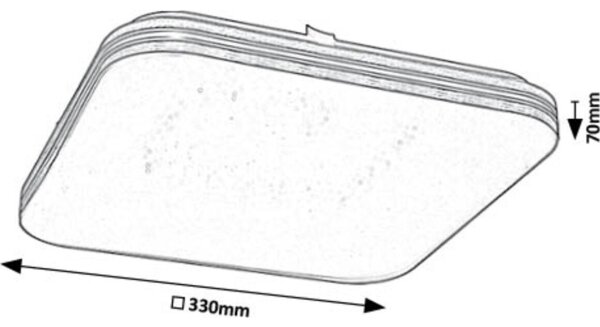 Rabalux 71178 - LED Плафониера OSCAR LED/18W/230V 3000K 33x33 см