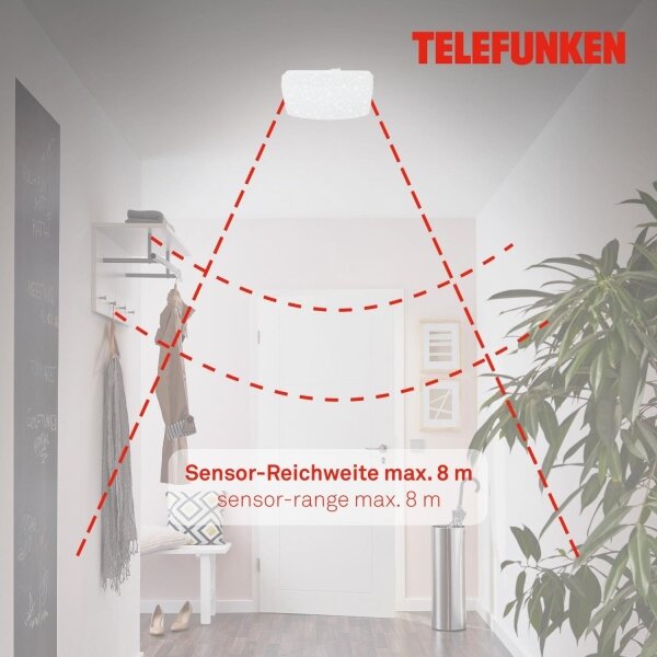 Telefunken 601906TF - LED Плафон със сензор LED/12W/230V 4000K