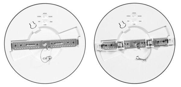 Ecolite WPCB2-18W/CR - LED Панел LEXA LED/6/12/18W/230V черен