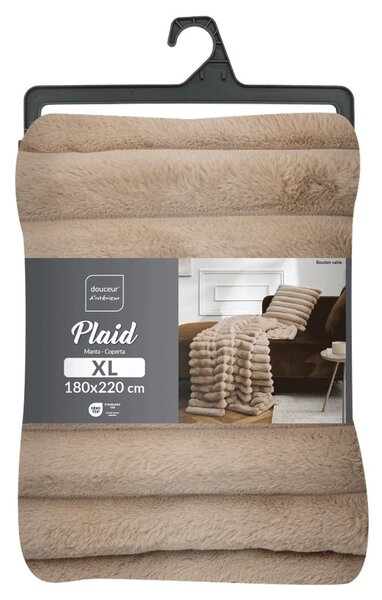 Светлокафяво одеяло от микроплюш 180x220 cm Boudoir – douceur d'intérieur