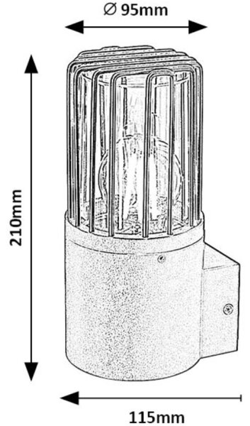 Rabalux 77083 - Екстериорен аплик HAREN 1xE27/60W/230V IP54 черен