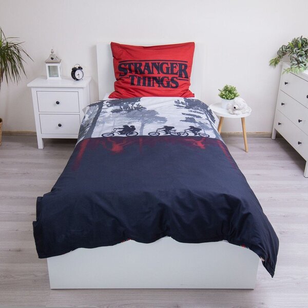 Единично памучно детско спално бельо 140x200 cm Stranger Things "Upside Down" – Jerry Fabrics