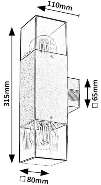 Rabalux 77081 - Екстериорен аплик LOANDA 2xE27/60W/230V IP54 черен