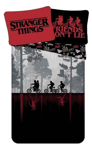 Единично памучно детско спално бельо 140x200 cm Stranger Things "Upside Down" – Jerry Fabrics