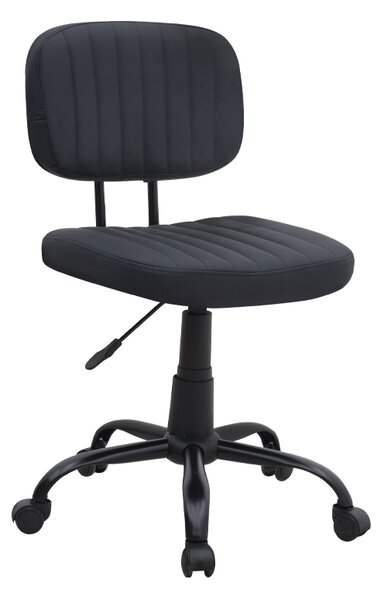Офис стол Romano TopMebel от PU кожа в черен цвят 46x53x79/86cm