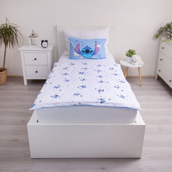 Синьо памучно детско спално бельо 100x135 cm Lilo & Stitch "Clouds" – Jerry Fabrics