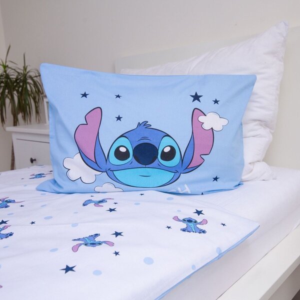 Синьо памучно детско спално бельо 100x135 cm Lilo & Stitch "Clouds" – Jerry Fabrics