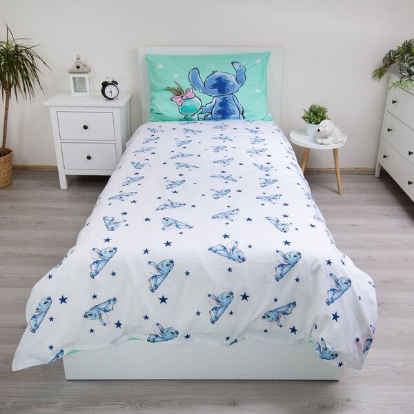 Единично памучно детско спално бельо в цвят мента 140x200 cm Lilo & Stitch "Buddies" – Jerry Fabrics