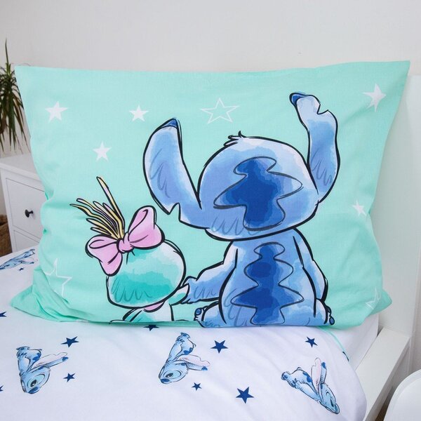 Единично памучно детско спално бельо в цвят мента 140x200 cm Lilo & Stitch "Buddies" – Jerry Fabrics