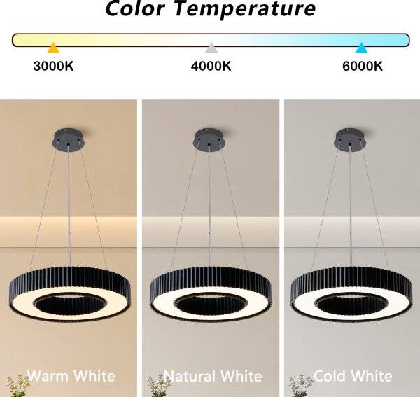 Brilagi - Димируем LED полилей LUMIX LED/48W/230V 3000-6000K, черен, Ø 50 см + дистанционно управление