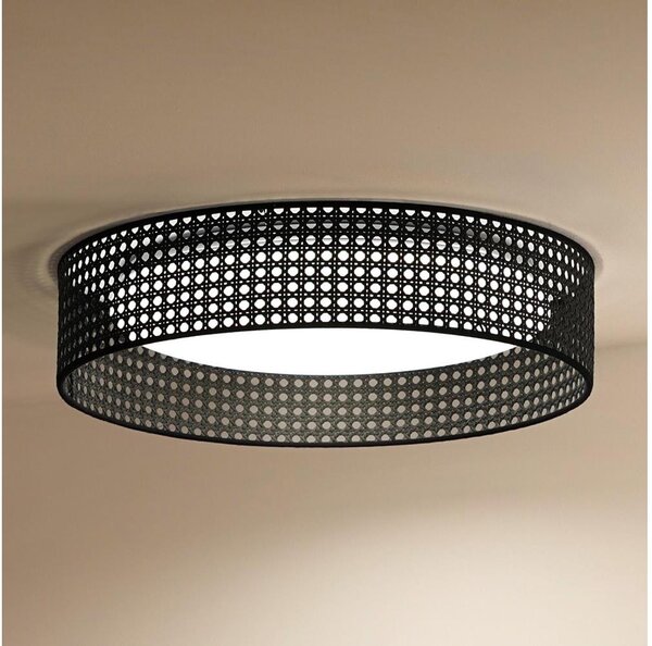 Duolla - LED Плафониера ROLLER RATTAN LED/24W/230V Ø 45 см черен