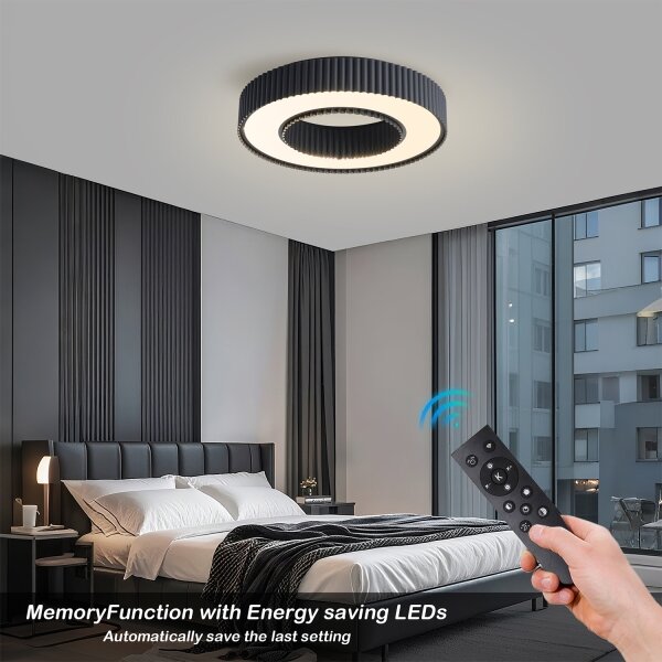 Brilagi - LED димируемо таванно осветително тяло LUMIX LED/48W/230V 3000-6000K черно Ø 50 см + дистанционно управление