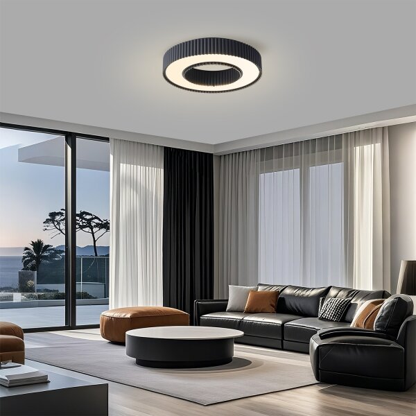 Brilagi - LED димируемо таванно осветително тяло LUMIX LED/48W/230V 3000-6000K черно Ø 50 см + дистанционно управление