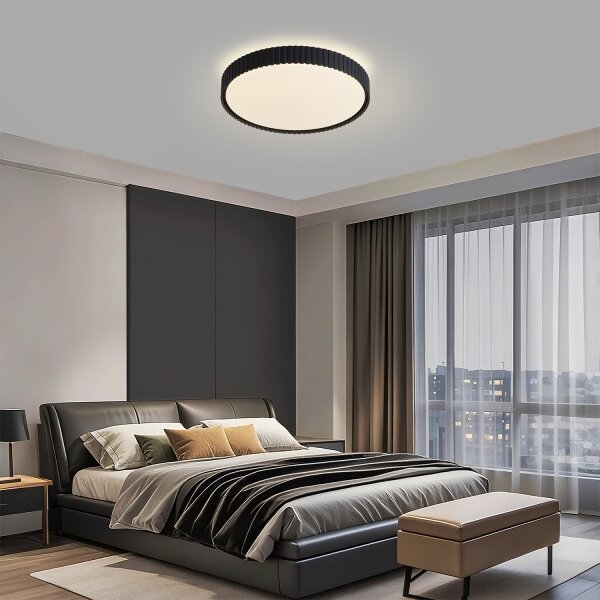 Brilagi - Димируем LED плафон CORVO LED/54W/230V 3000-6000K черен Ø 40 см + дистанционно управление